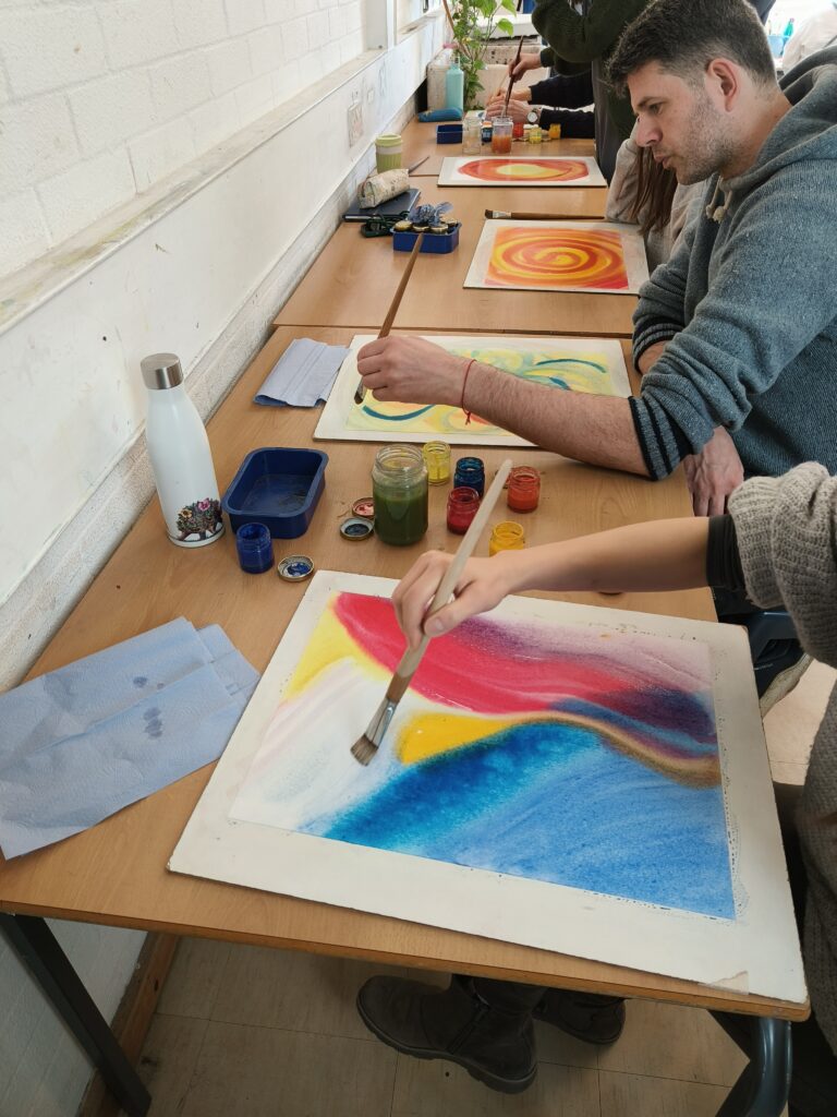 Students during an Art Therapy workshop